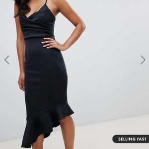 ASOS DESIGN scuba cami pephem midi dress